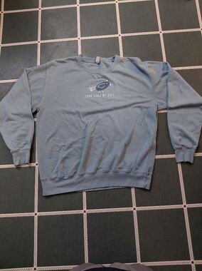 Source Unknown Pale Blue Graphic Crewneck Sweatshirt